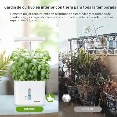 DRYADES Maceta Inteligente con Luz LED de Cultivo 17W y Riego Automático foto 2