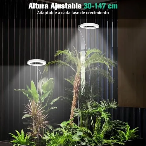 Idealife Luz de Crecimiento LED de Poste, 155cm, Altura Ajustable foto 4