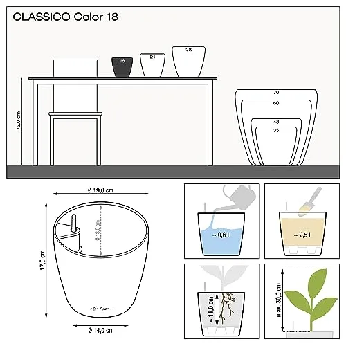 Lechuza Classico Color, Plantador de Riego Automático con Sustrato Incluido foto 3