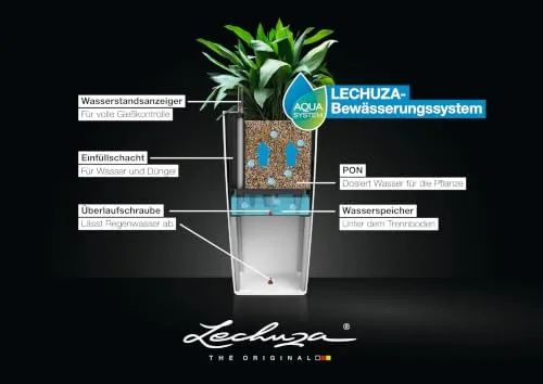 Lechuza Cubico 40x40x75cm, Maceta de Riego Automático de Gran Capacidad foto 3
