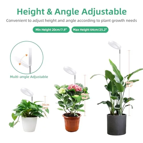 Mcbazel Lámpara de Plantas de Pinza, 24 LED, Altura Ajustable 61,5cm foto 3