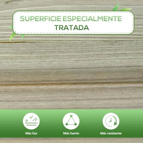 Outsunny Huerto Urbano de Madera con Estante, 91x51x76cm, Soporta 80kg foto 5