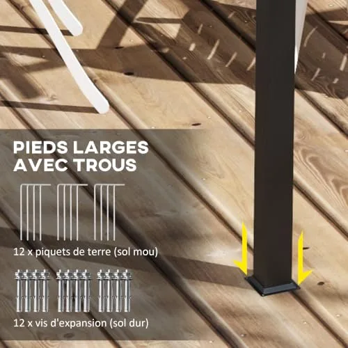 Outsunny Pérgola de Aluminio 3.6x6m con Techo Corredizo foto 4