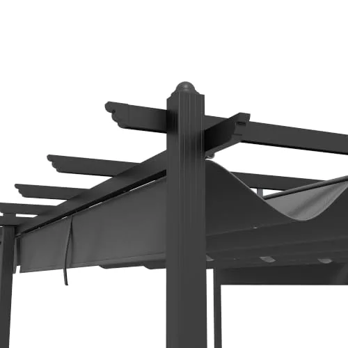 Outsunny Pérgola de Aluminio 3.6x6m con Techo Corredizo foto 5
