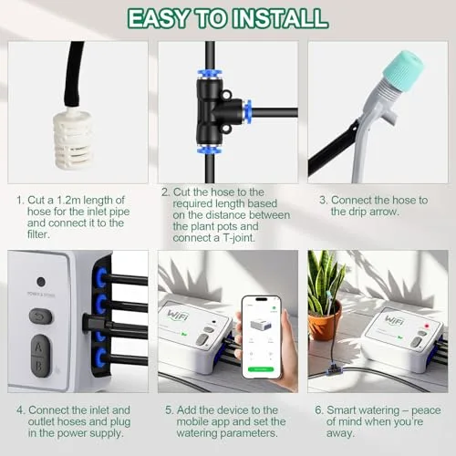 PUGTOW Sistema de Riego Automático Doble Canal WiFi, Control por App, 20 Emisores foto 5