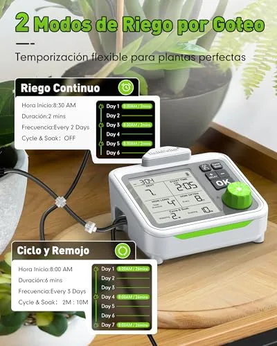 RAINPOINT Sistema de Riego Automático Recargable para 20 Plantas, Modo Cycle-Soak foto 4