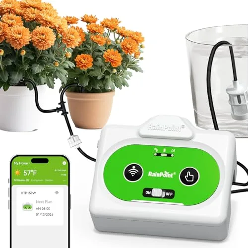 RAINPOINT Sistema de Riego Automático WiFi, Modo Ciclo y Remojo, hasta 15 Plantas