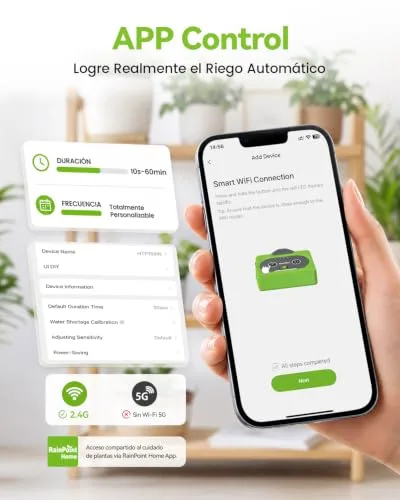 RAINPOINT Sistema de Riego Automático WiFi, Modo Ciclo y Remojo, hasta 15 Plantas foto 1