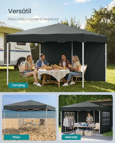 SONGMICS Cenador 3x3m con Paneles Laterales foto 5