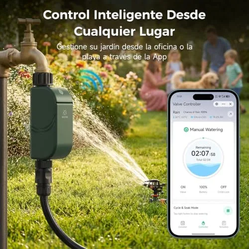 Woox Programador de Riego WiFi Inteligente, Sin Hub, IP65 foto 3