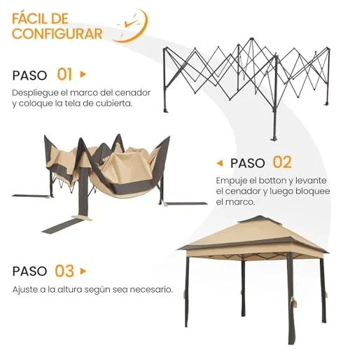 Yaheetech Carpa Plegable 3.3x3.3m Altura Ajustable foto 4