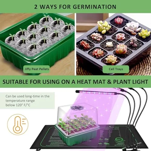 YAUNGEL Bandejas de Germinación, 10 Pcs 120 Células, con Herramientas foto 2